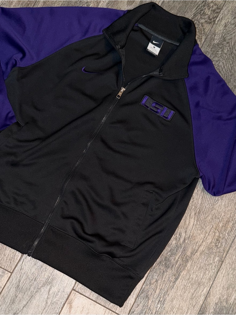 Nike LSU Tigers Purple Black Full Zip Track Jacket Men’s Large